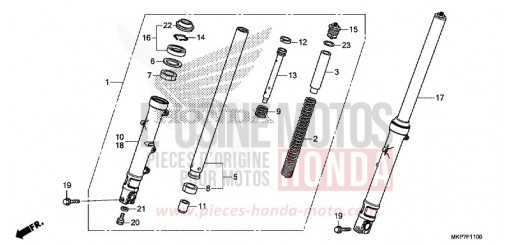 FOURCHETTE AVANT (CB400XAK,CB500X,CB500XAK/L/M) CB500XAK de 2019